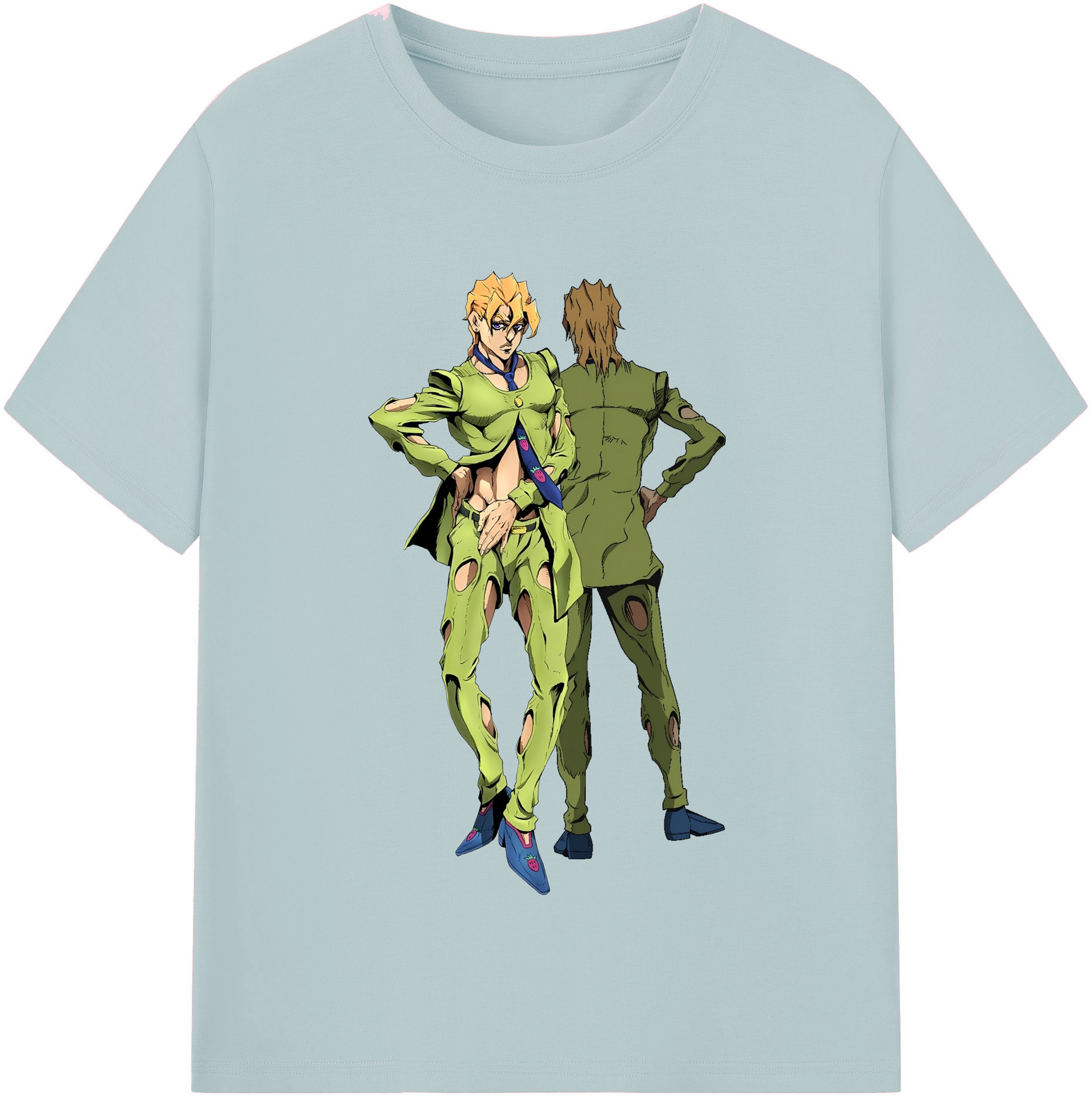 （画像用） ジョジョの奇妙な冒険 パンナコッタ?フー JoJo's Bizarre Adventure Pannacotta Fugo 綿100％半袖Tシャツ（フロントプリント）